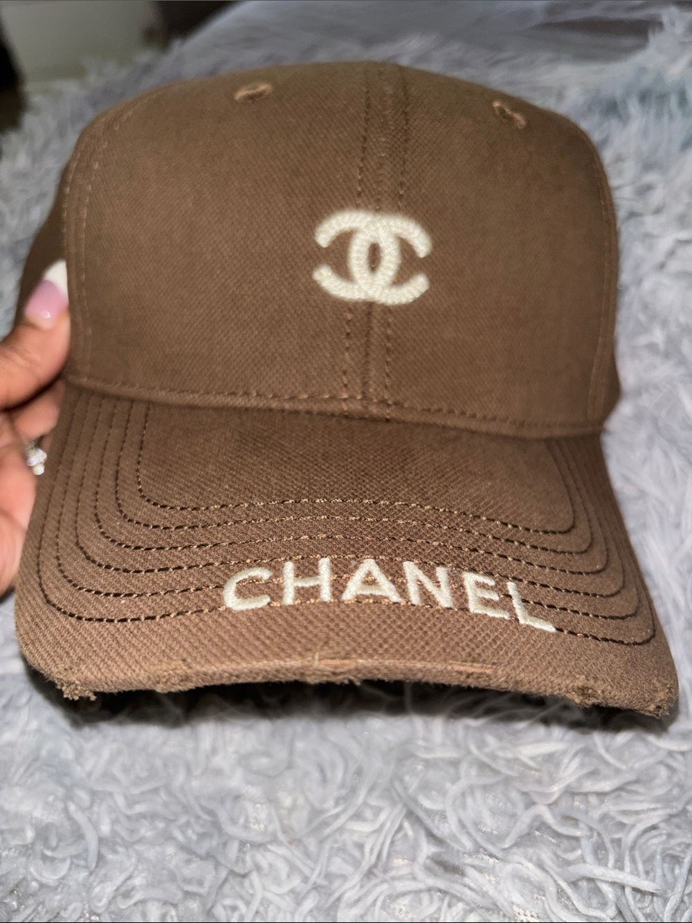 CHANEL Rugged Embroidered CC Hat - Picture 2 of 4